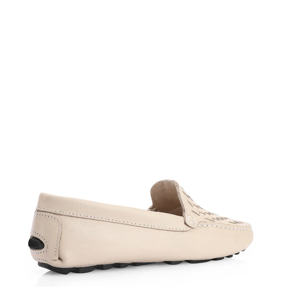 Mocassim Tressê Couro Off White - imagem 3