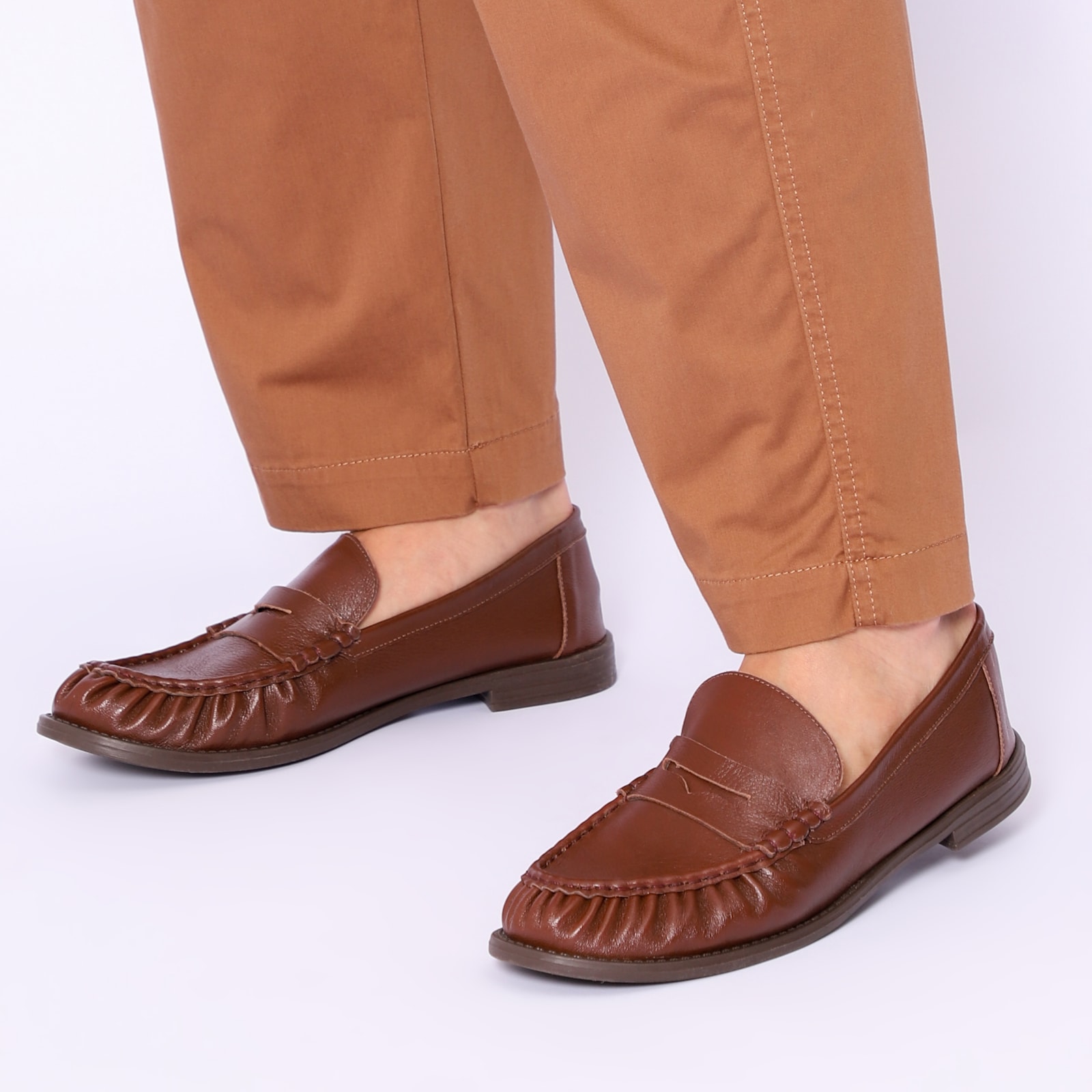Mocassin Couro Marrom
