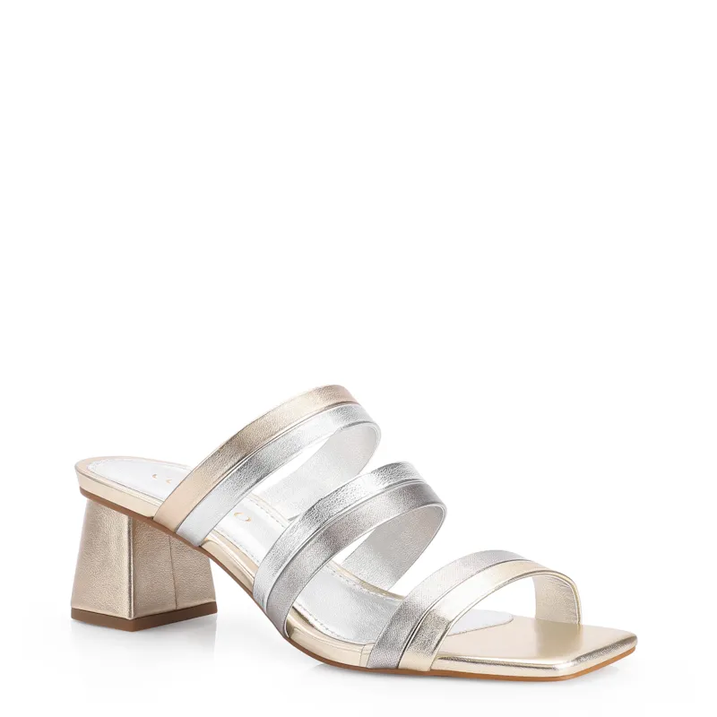 Mule Alt Dourado/Prata