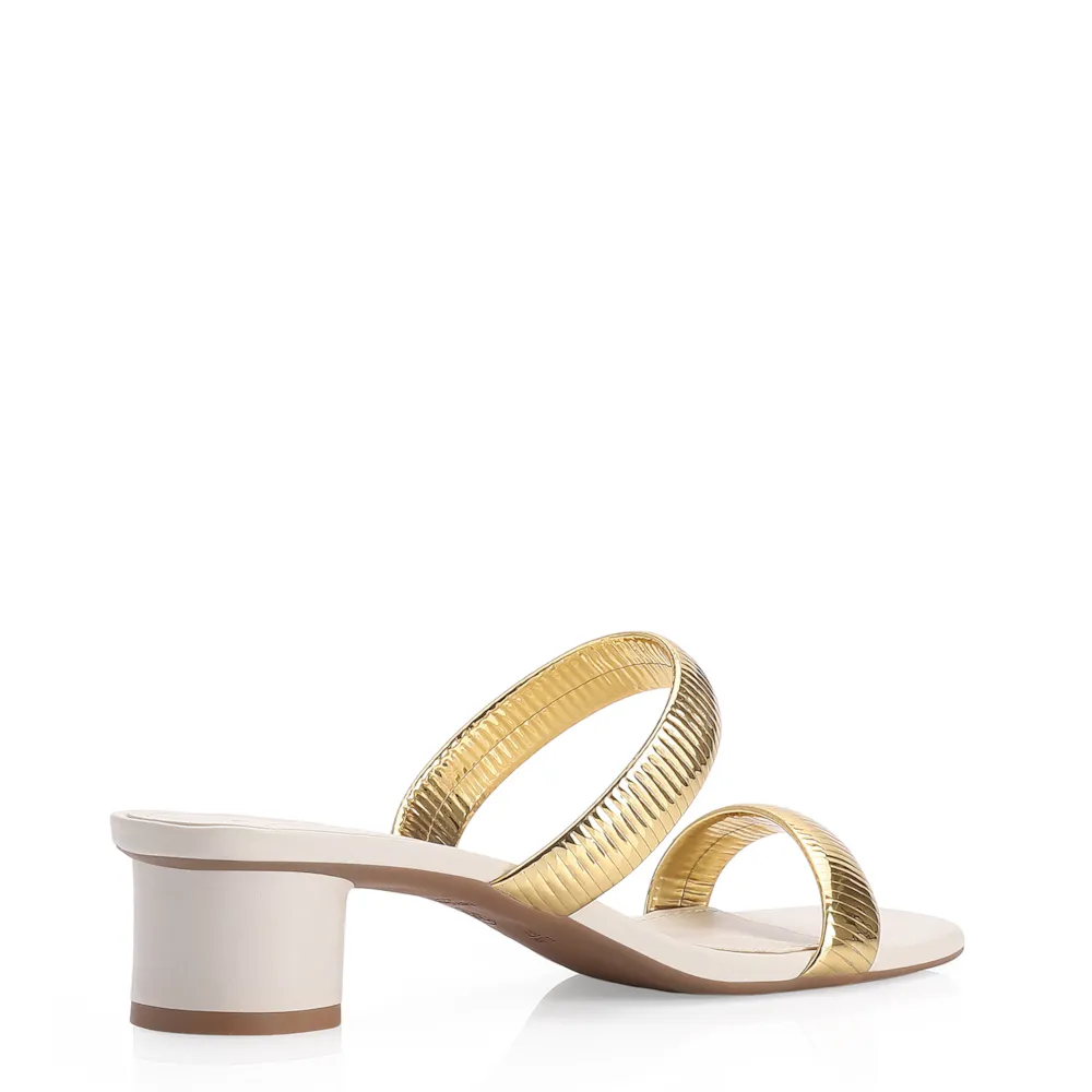 Mule Alt Off White/Alt Dourado - imagem 3