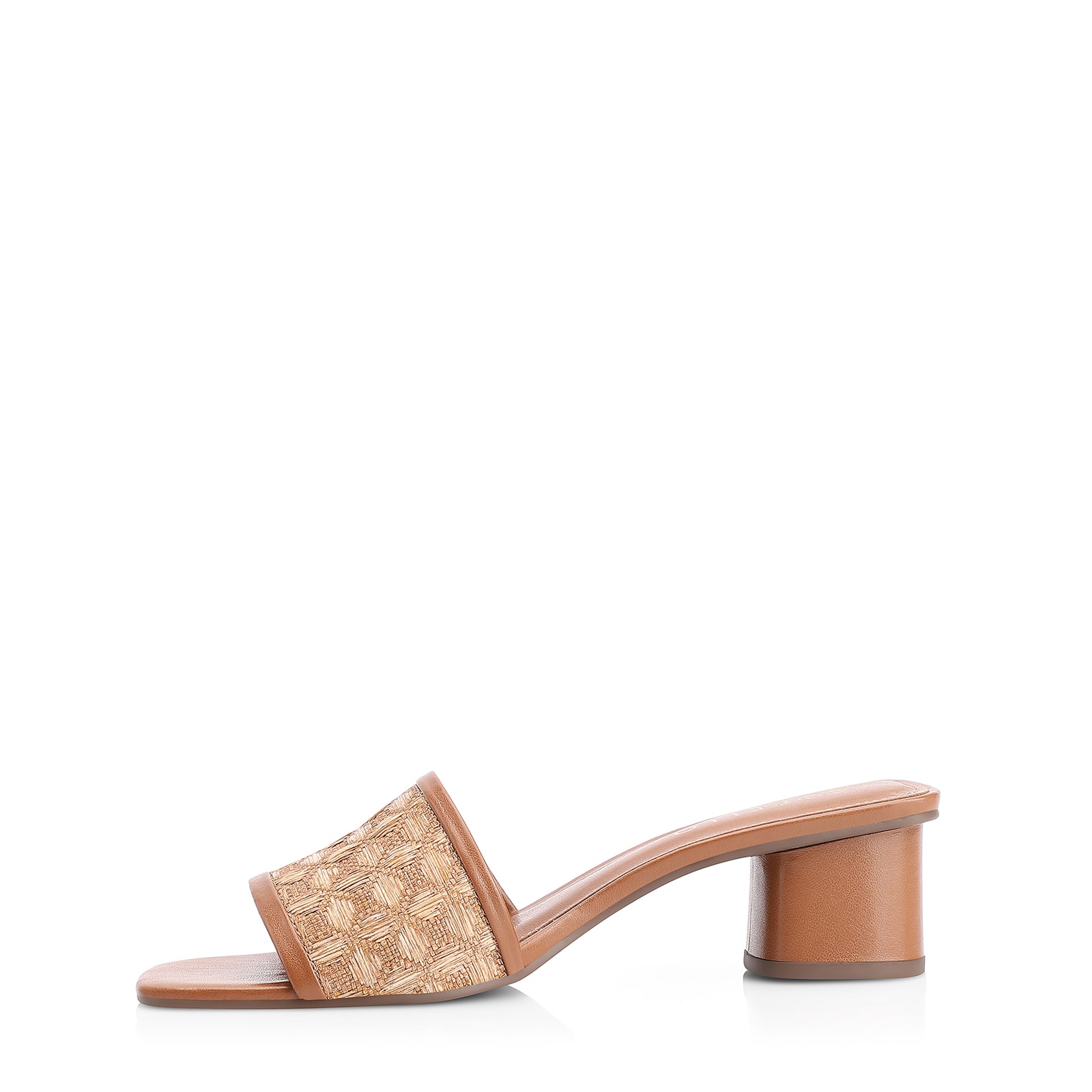 Mule Alt/Ráfia Mosaico Marrom