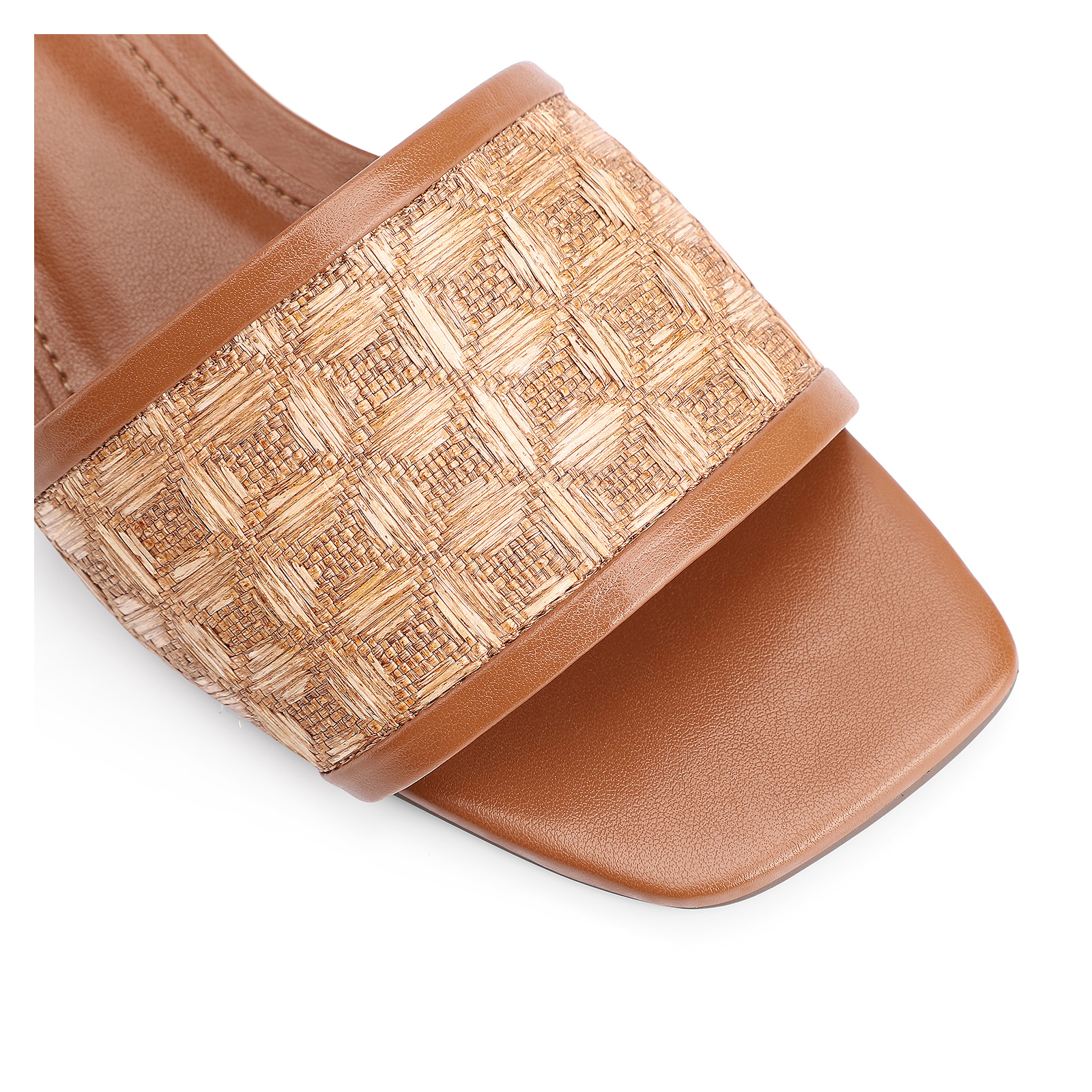 Mule Alt/Ráfia Mosaico Marrom