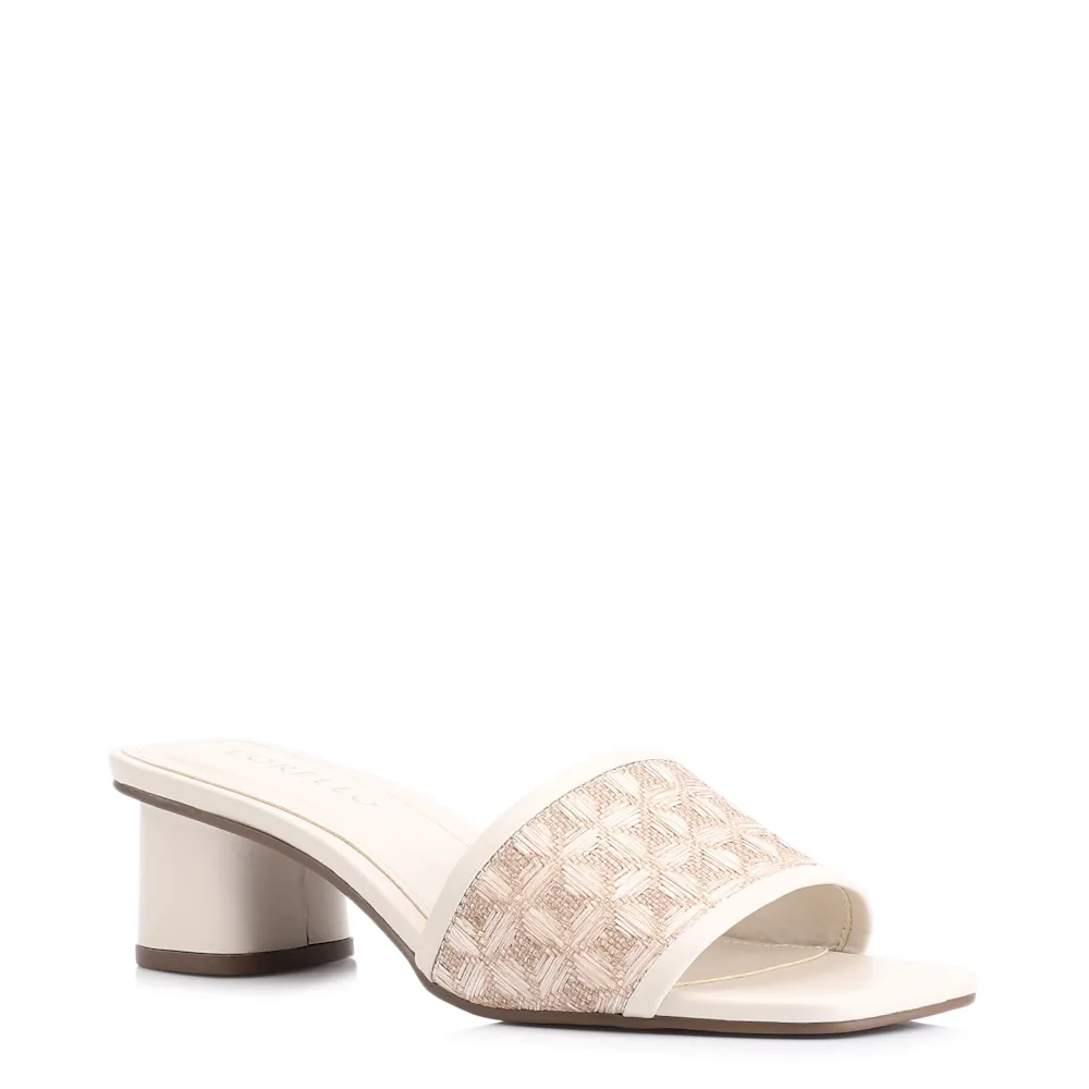 Mule Alt/Ráfia Mosaico Off White