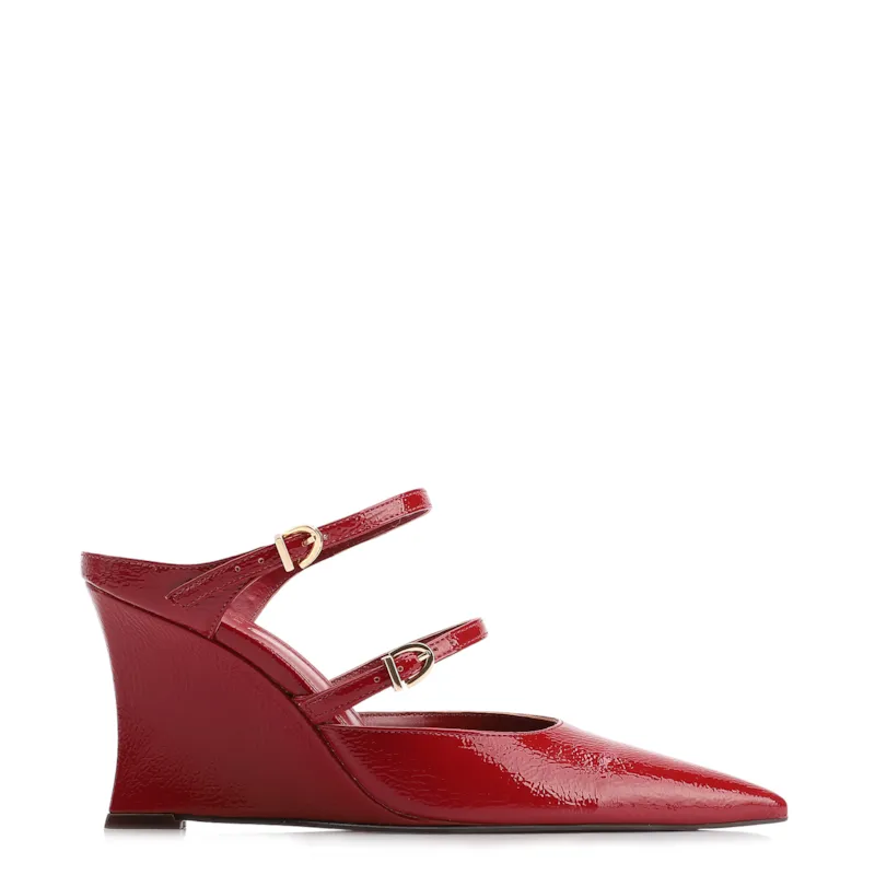 Mule Anabela Alt Verniz Vermelho - foto 3