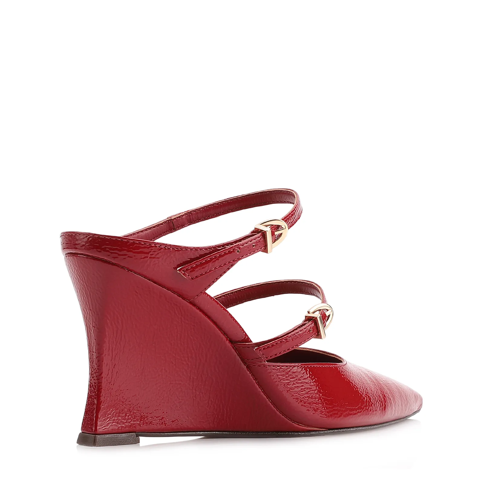Mule Anabela Alt Verniz Vermelho