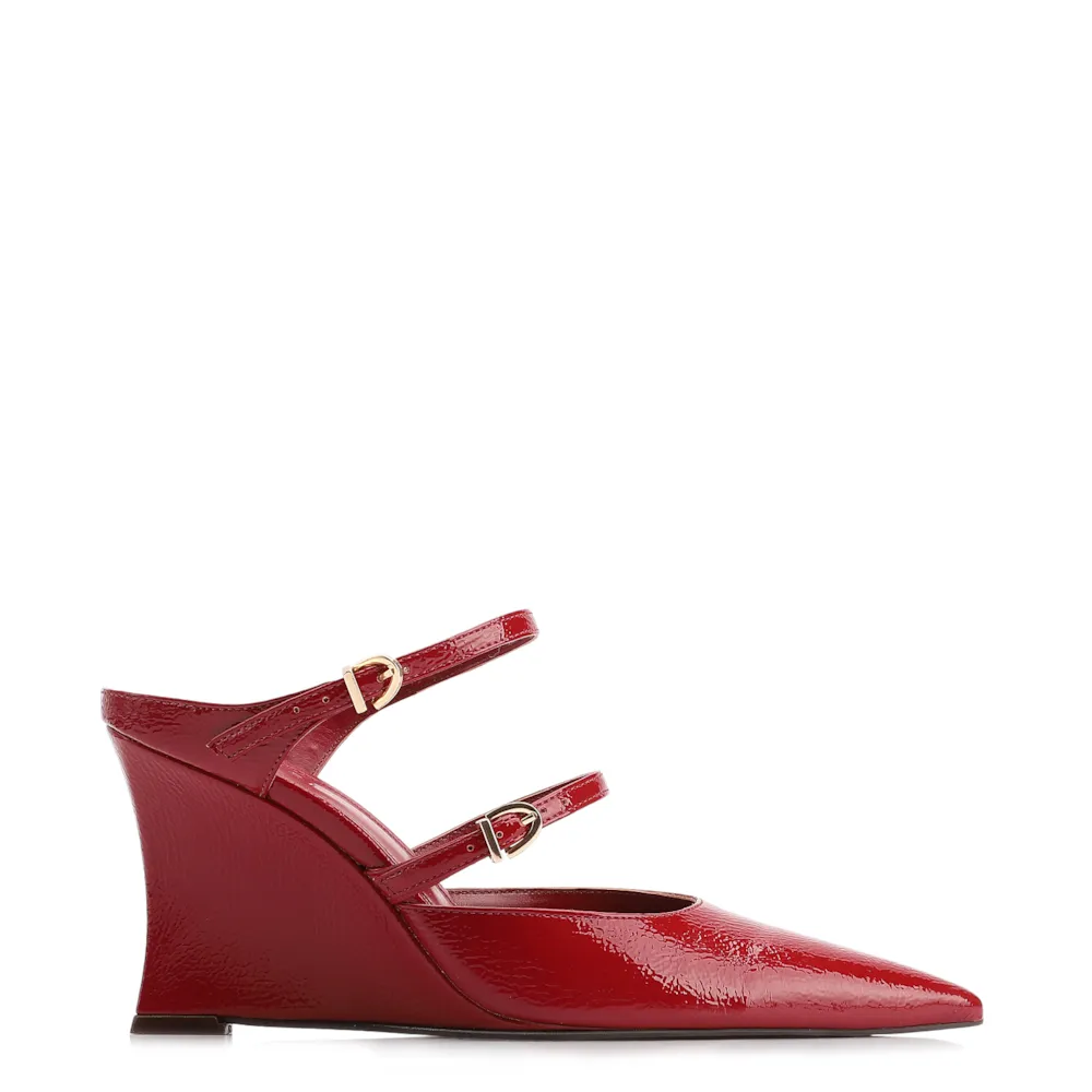 Mule Anabela Alt Verniz Vermelho - imagem 3