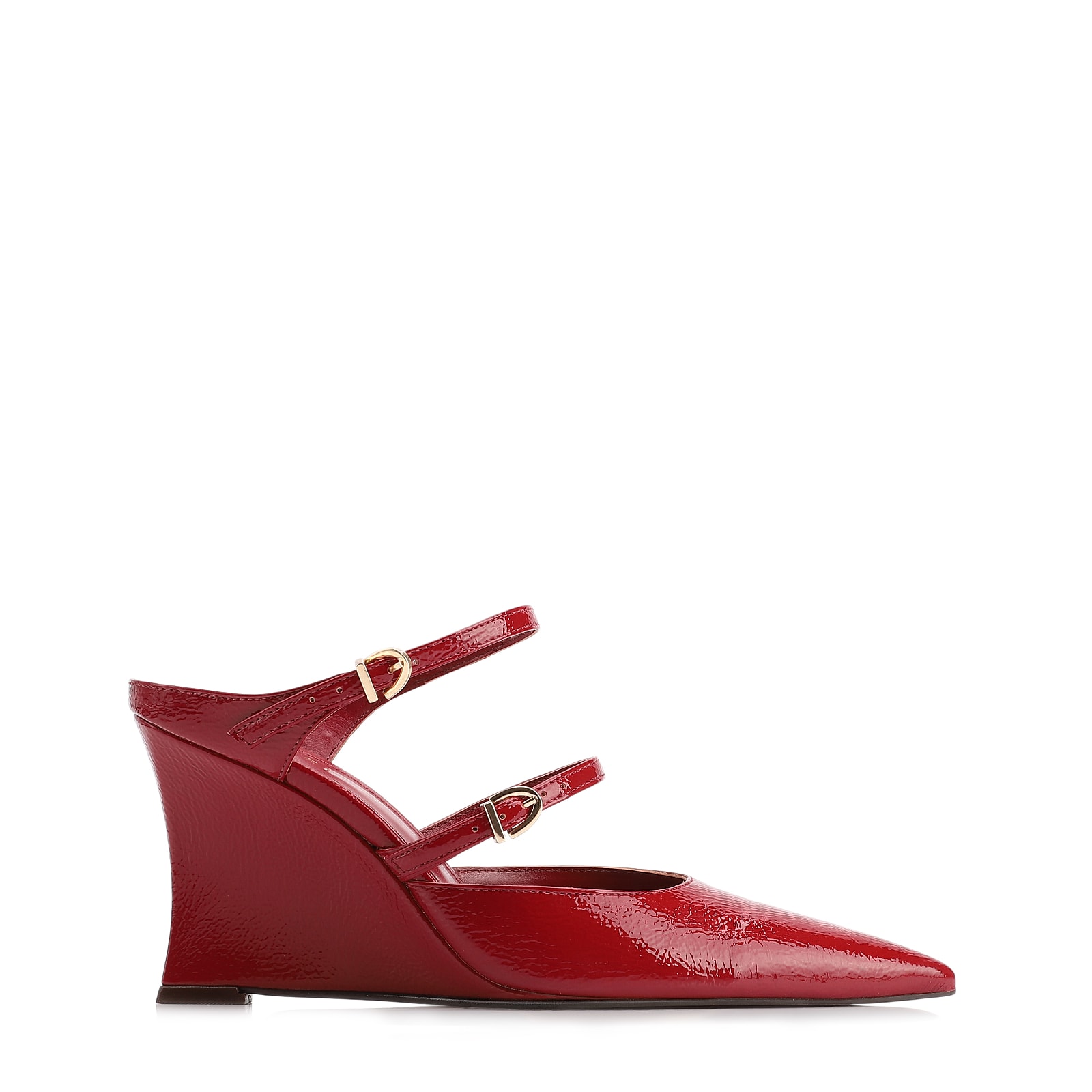 Mule Anabela Alt Verniz Vermelho