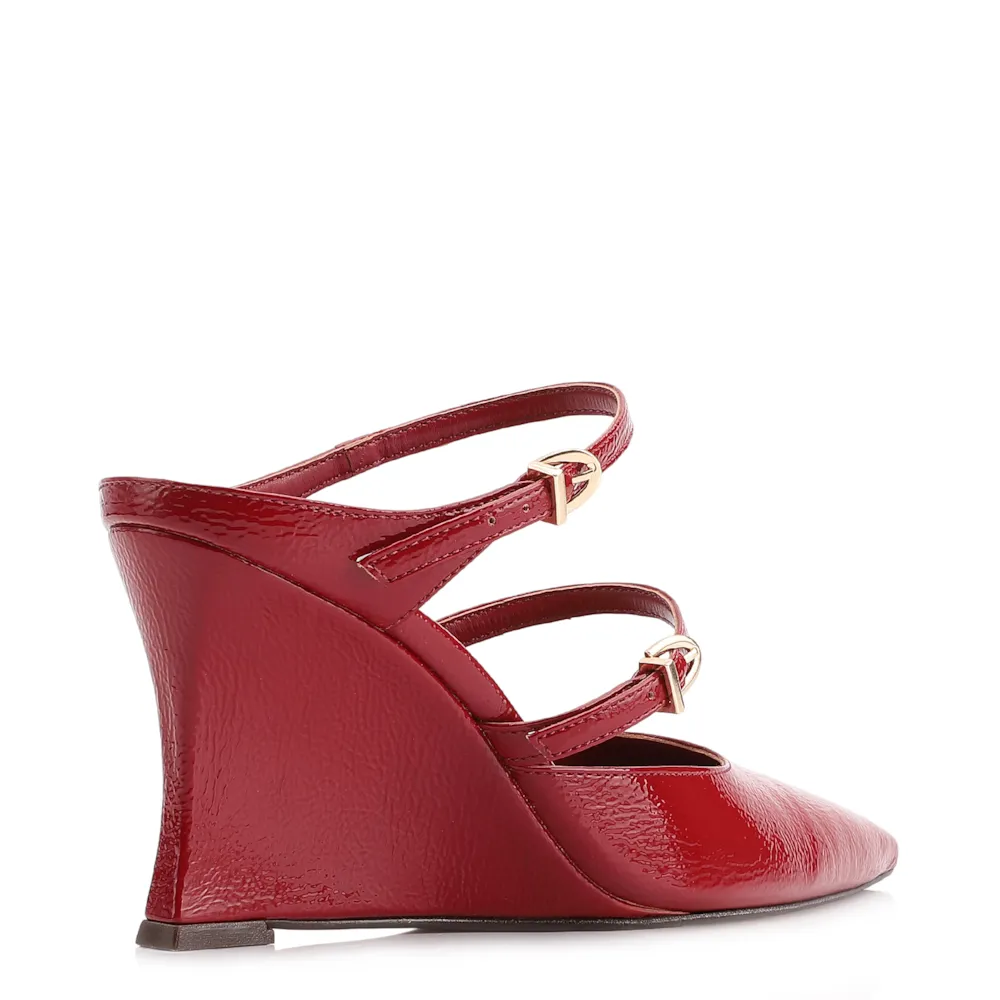 Mule Anabela Alt Verniz Vermelho - imagem 4