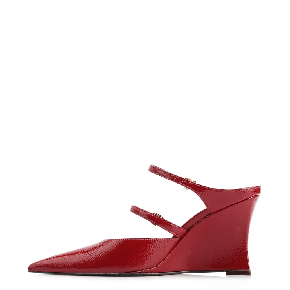 Mule Anabela Alt Verniz Vermelho - imagem 5