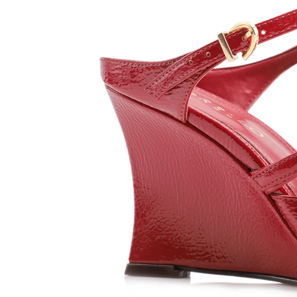 Mule Anabela Alt Verniz Vermelho - imagem 8