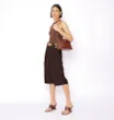 Mule Anabela Toe Ring Couro Marrom - imagem 8