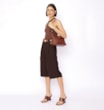 Mule Anabela Toe Ring Couro Marrom - imagem 8
