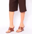 Mule Anabela Toe Ring Couro Marrom - imagem 2