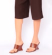 Mule Anabela Toe Ring Couro Marrom - imagem 2