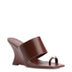 Mule Anabela Toe Ring Couro Marrom - imagem 1