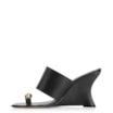 Mule Anabela Toe Ring Couro Preto - imagem 5