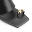 Mule Anabela Toe Ring Couro Preto - imagem 7