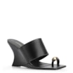 Mule Anabela Toe Ring Couro Preto - imagem 1