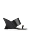 Mule Anabela Toe Ring Couro Preto - imagem 3