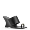 Mule Anabela Toe Ring Couro Preto - imagem 1