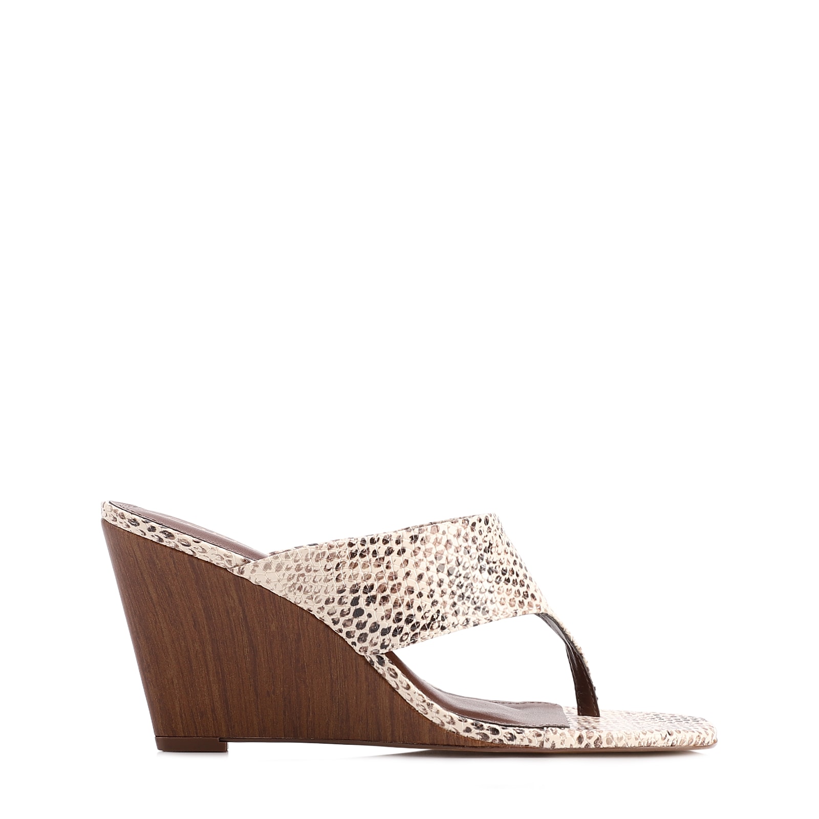 Mule Animal Print Salto Anabela Alto Alt Python