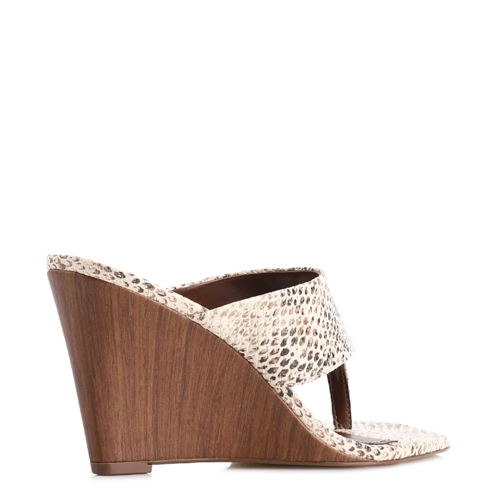 Mule Animal Print Salto Anabela Alto Alt Python - imagem 4