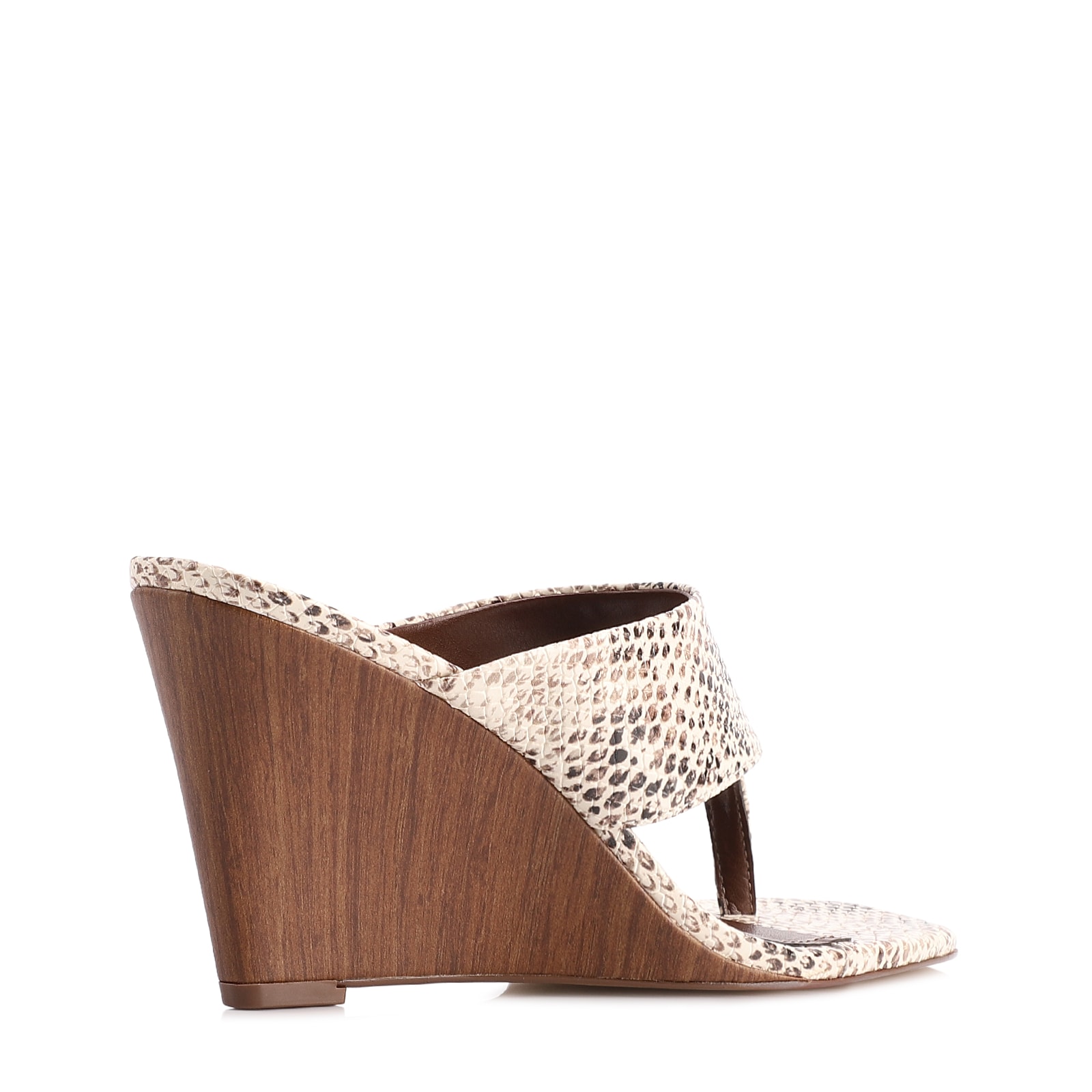 Mule Animal Print Salto Anabela Alto Alt Python