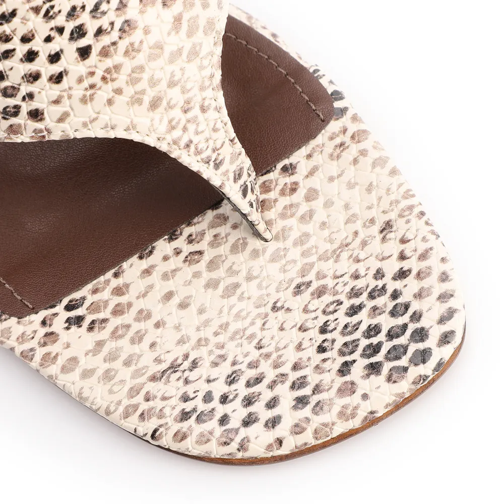 Mule Animal Print Salto Anabela Alto Alt Python - imagem 7