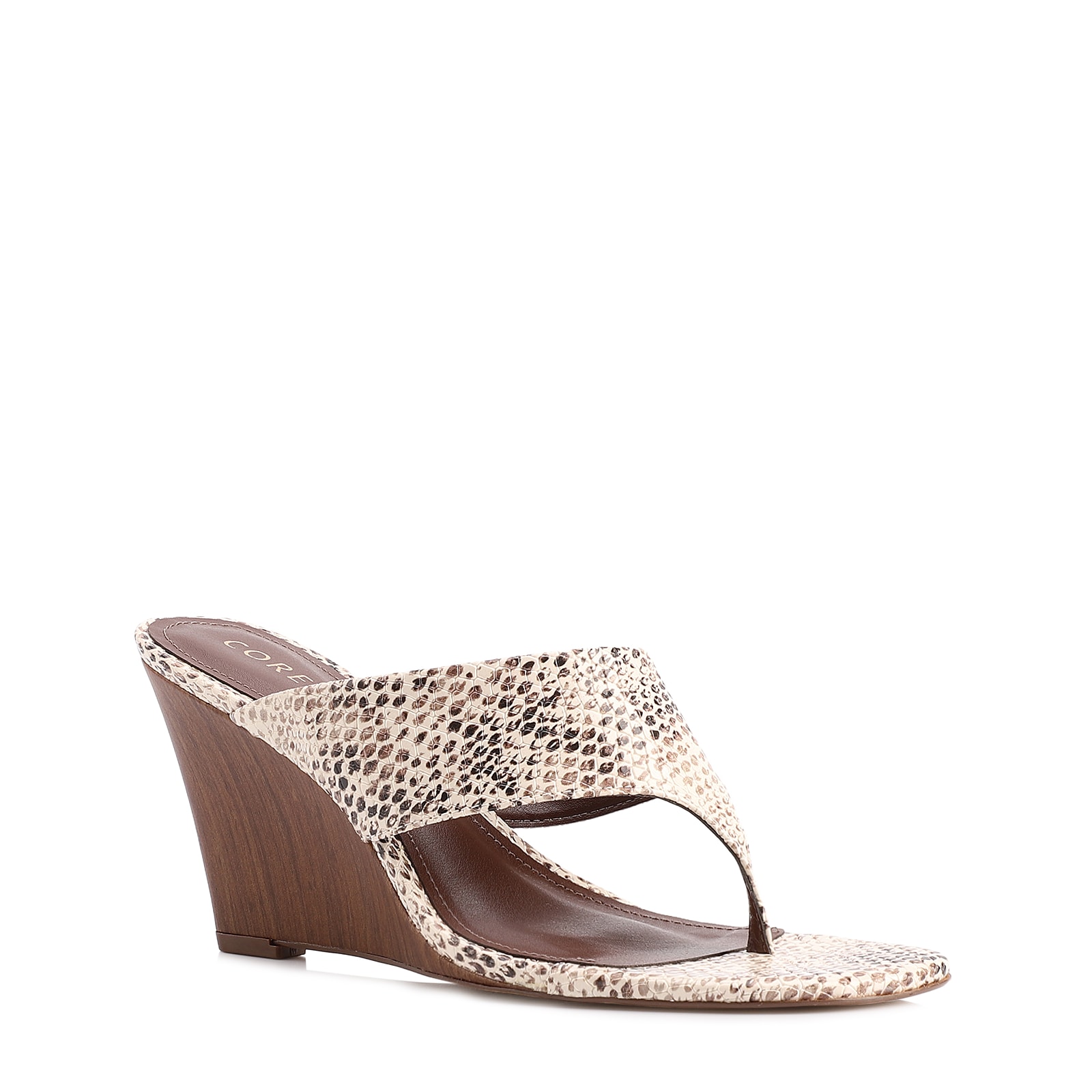 Mule Animal Print Salto Anabela Alto Alt Python