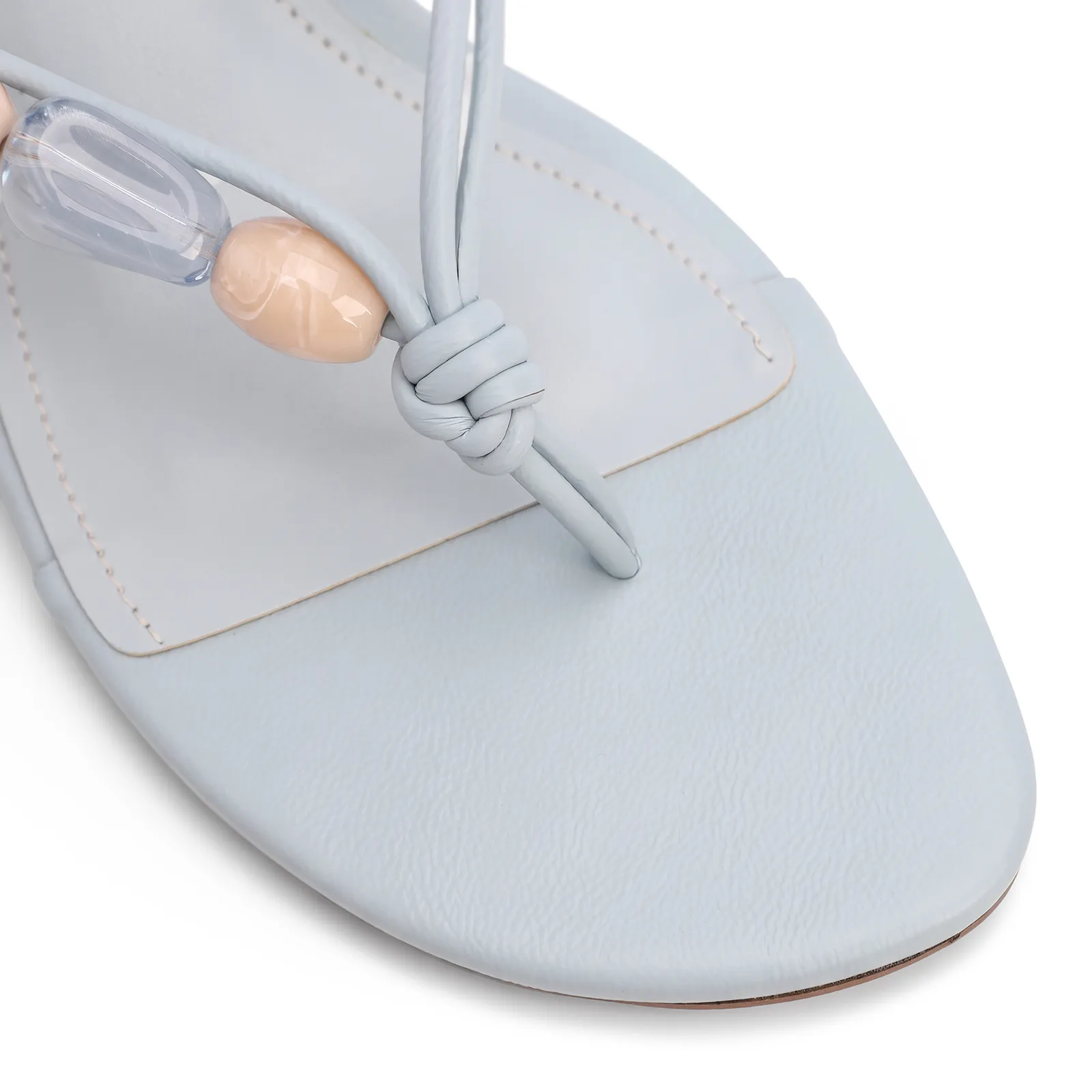 Mule Azul Salto Fino Baixo Alt Pedras Laterais