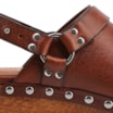 Mule Clog Couro Estonado Marrom - imagem 10