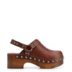 Mule Clog Couro Estonado Marrom - imagem 3