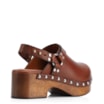 Mule Clog Couro Estonado Marrom - imagem 4