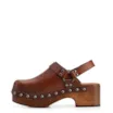 Mule Clog Couro Estonado Marrom - imagem 5