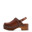 Mule Clog Couro Estonado Marrom - imagem 5