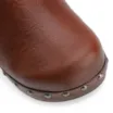 Mule Clog Couro Estonado Marrom - imagem 7