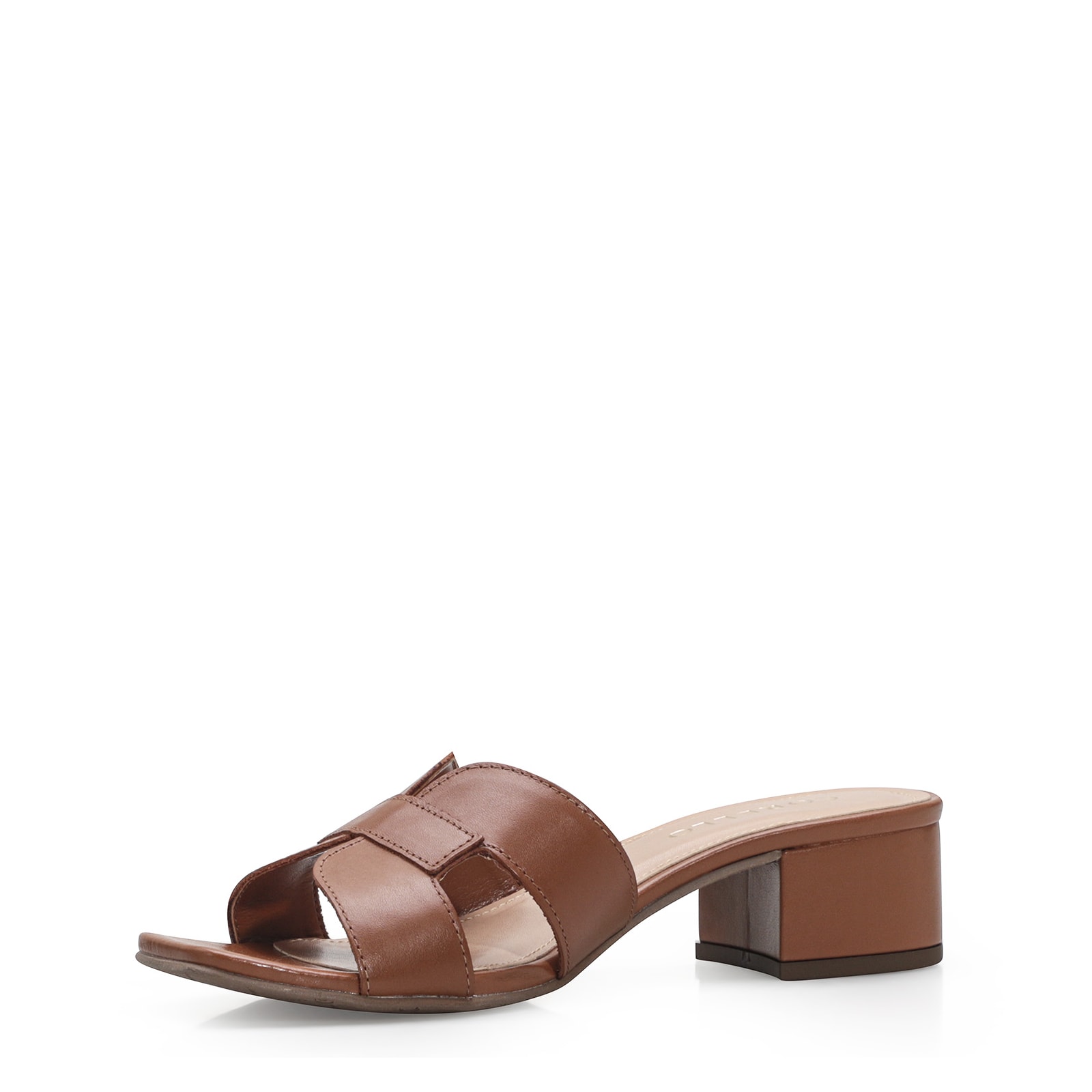 Mule Couro Caramelo