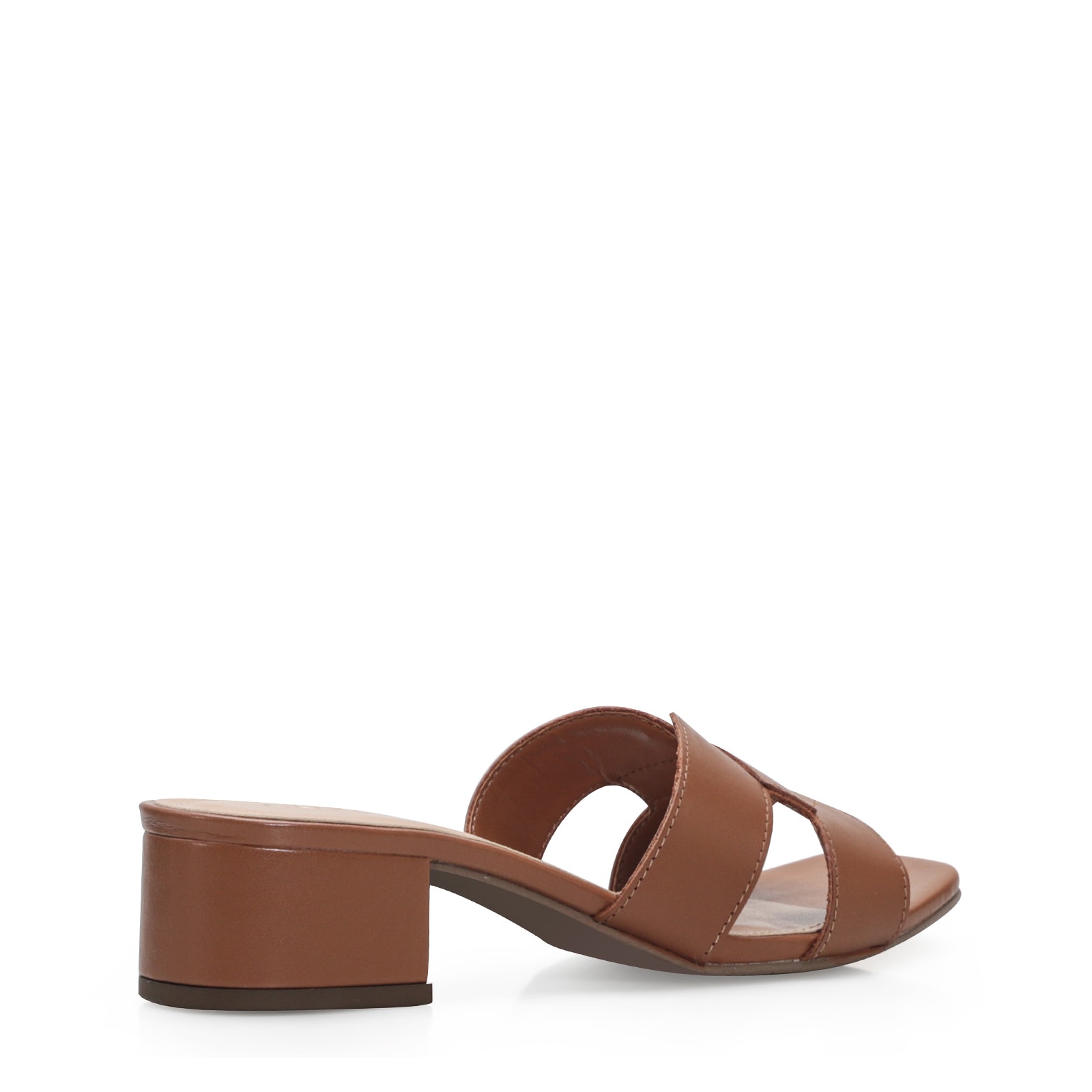 Mule Couro Caramelo