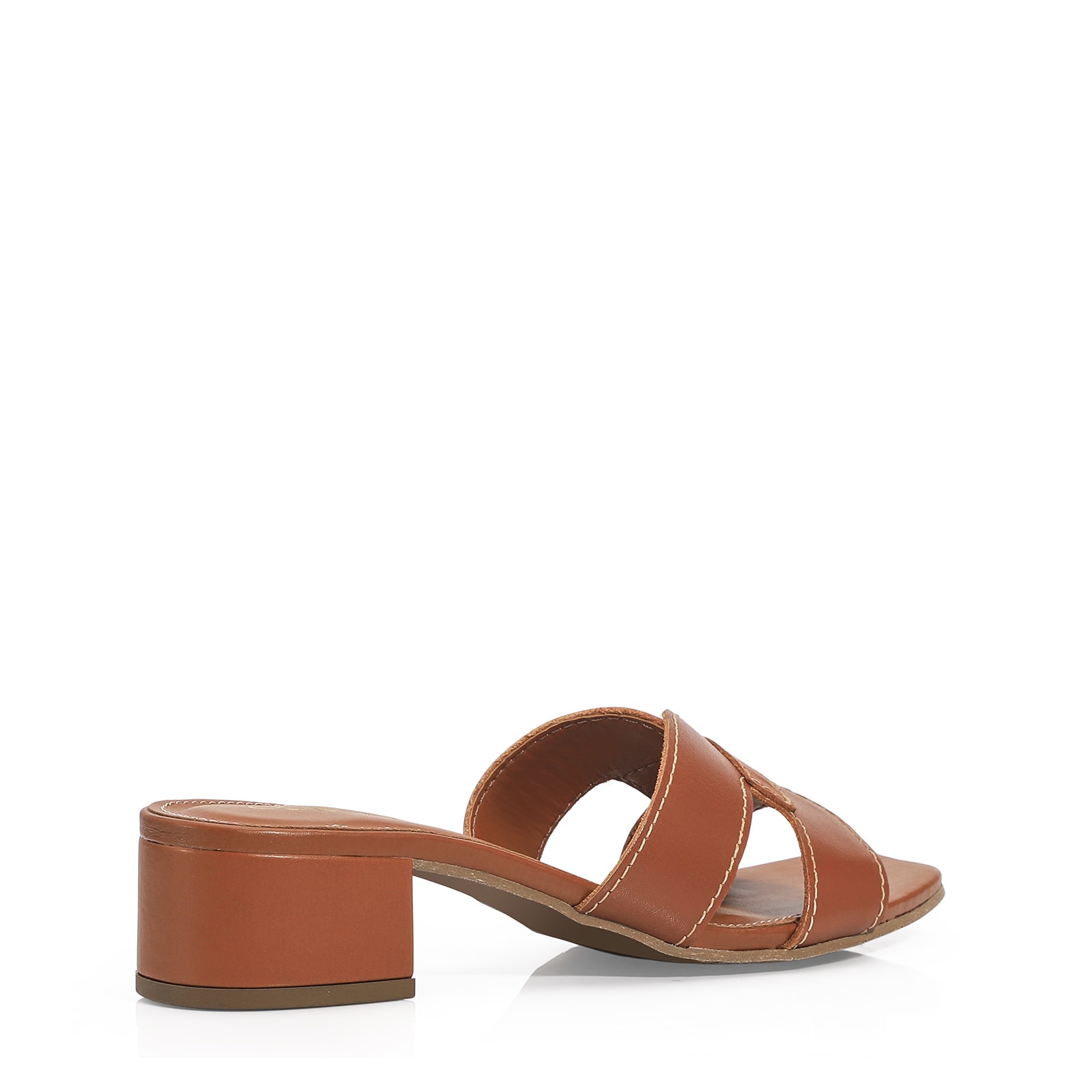 Mule Couro Caramelo