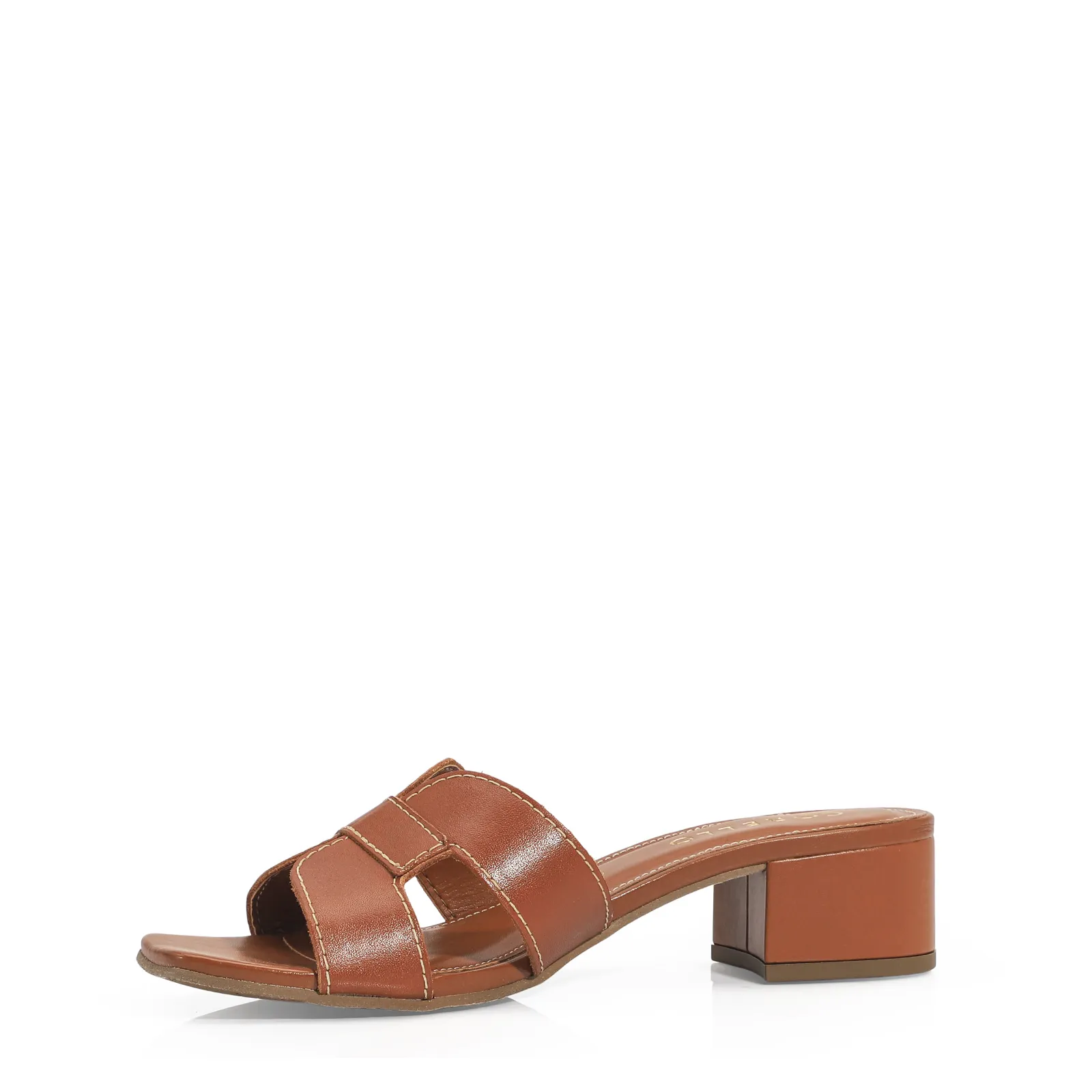 Mule Couro Caramelo