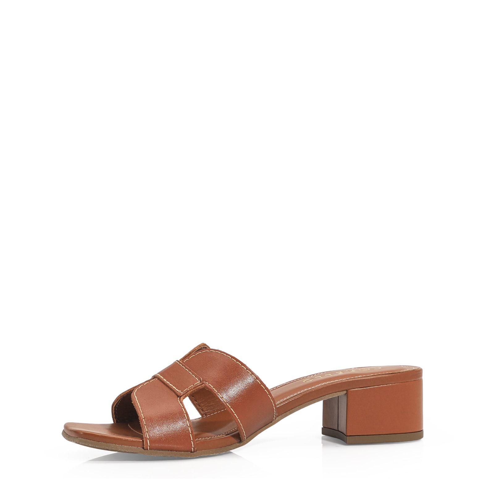 Mule Couro Caramelo