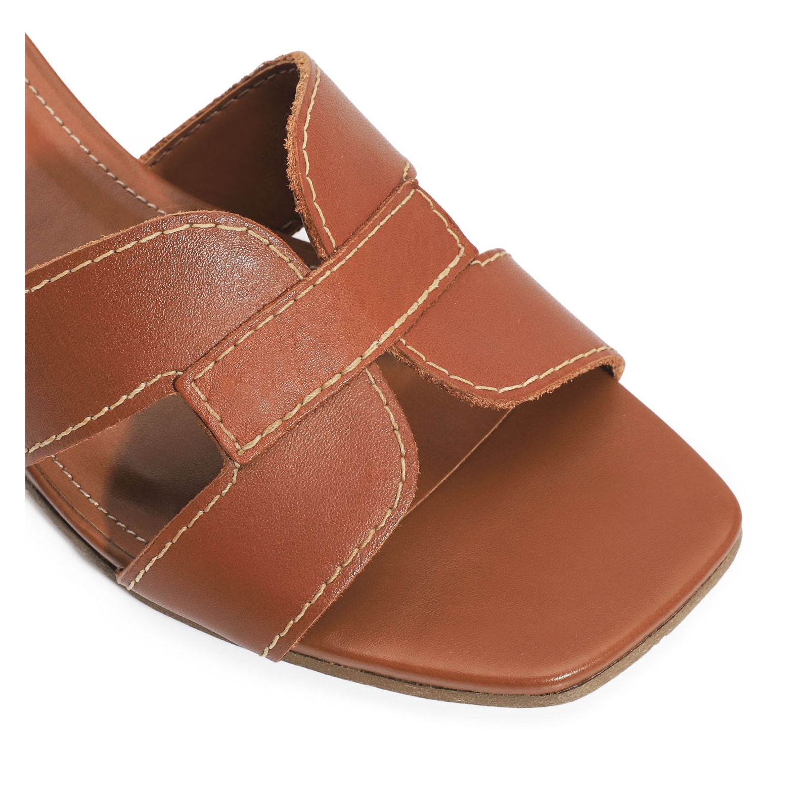 Mule Couro Caramelo