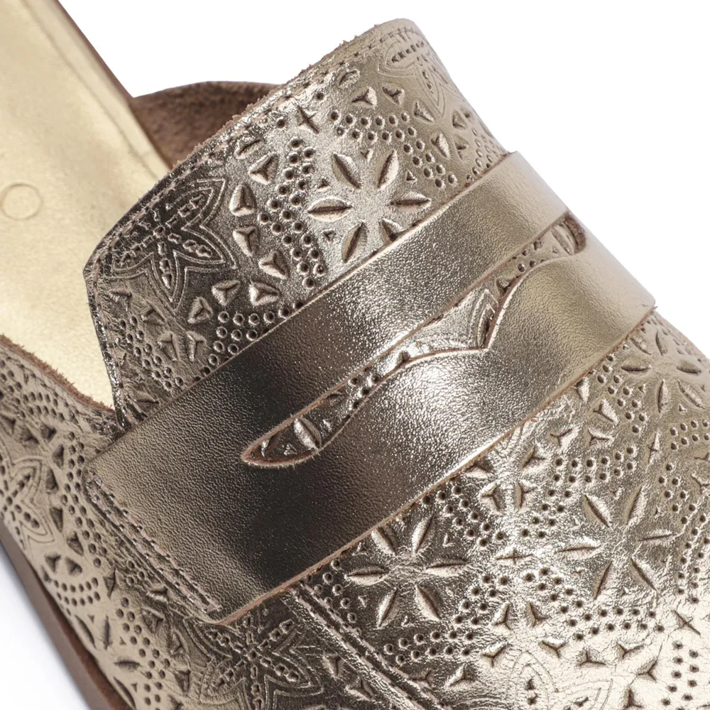 Mule Couro Champagne - imagem 8