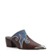 Mule Couro Estonado Marrom /Jeans - imagem 1