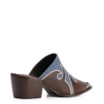 Mule Couro Estonado Marrom /Jeans - imagem 4