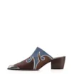 Mule Couro Estonado Marrom /Jeans - imagem 5