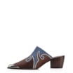 Mule Couro Estonado Marrom /Jeans - imagem 5