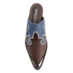 Mule Couro Estonado Marrom /Jeans - imagem 6