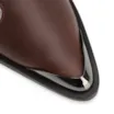 Mule Couro Estonado Marrom /Jeans - imagem 7