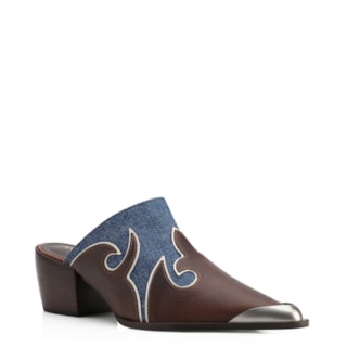 COURO Estonado Marrom /JEANS